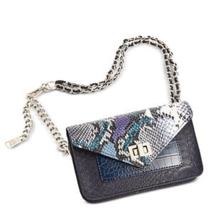 Steve Madden Blue Croc and Snake pattern Crossbody Bag or belt bag
